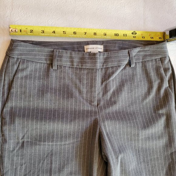 Adrienne Vittadini Women's Gray Pinstriped Dress Pants, Size 6 - Picture 9 of 9